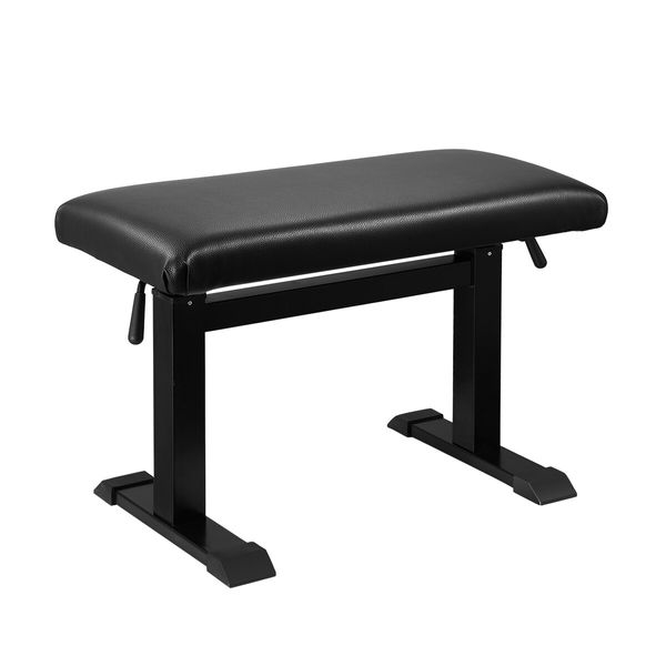 Melodic Piano Bench Hydraulic Lifting Keyboard Stand Stool Chair Height Adjustable Seat PU Leather Black 