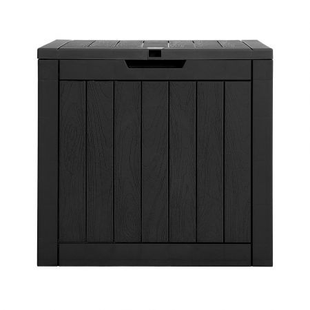 Gardeon Outdoor Storage Box 118L Container Lockable Indoor Garden Toy Tool Shed Black