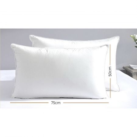 Bedding Pillow Duck Feather Down Pillows Twin Pack Standard Size Hotel