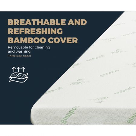 Memory Foam Mattress Topper Cool Gel Bed Bamboo Cover Underlay King 8CM