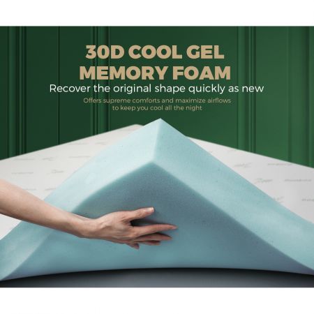 Memory Foam Mattress Topper Cool Gel Bed Bamboo Cover Underlay Queen 10CM