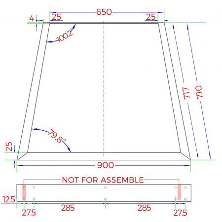 2x Coffee Dining Table Legs Trapezoid Industrial Vintage Bench Metal