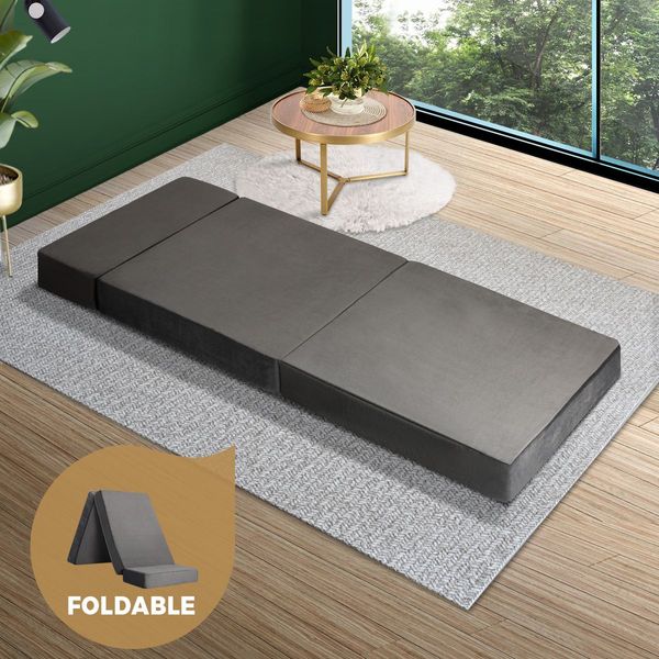 Foldable Foam Mattress Sofa Bed Portable Camping Cushion Floor Bed Single