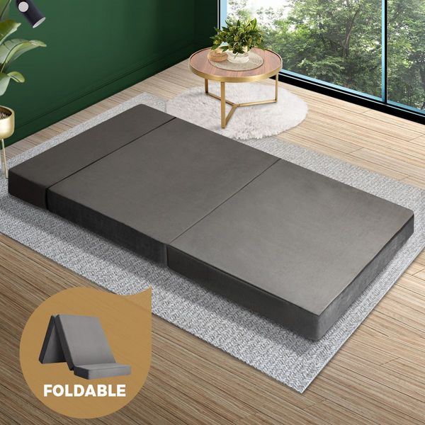 Folding Foam Mattress Sofa Bed Trifold Camping Sleeping Cushion Mat Double