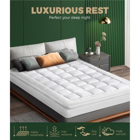 Bedding Luxury Pillowtop Mattress Topper Mat Pad Protector Cover Double