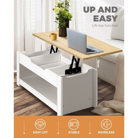 Coffee Table Lift Up Top Modern Tables Hidden Storage Shelf Display