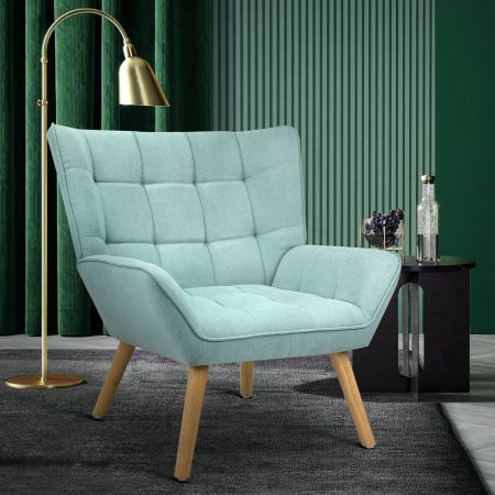 Armchair Accent Chairs Sofa Lounge Fabric Upholstered Tub Chair Blue