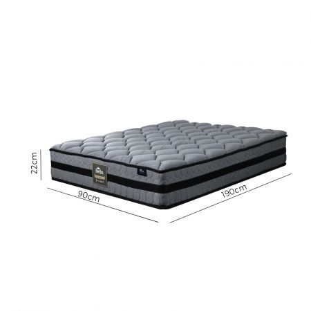 Single Mattress Bed Mattress 3D Mesh Fabric Firm Foam Spring 22cm 7-Zone