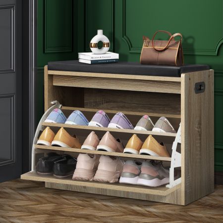 Shoe Cabinet Bench Shoes Storage Organiser Cupboard Wooden