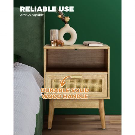 Bedside Tables Drawer Side Table Wood Nightstand Storage Cabinet Bedroom