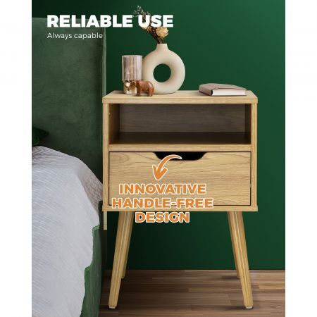 Bedside Tables Drawer Side Table Nightstand Bedroom Storage Cabinet Wood