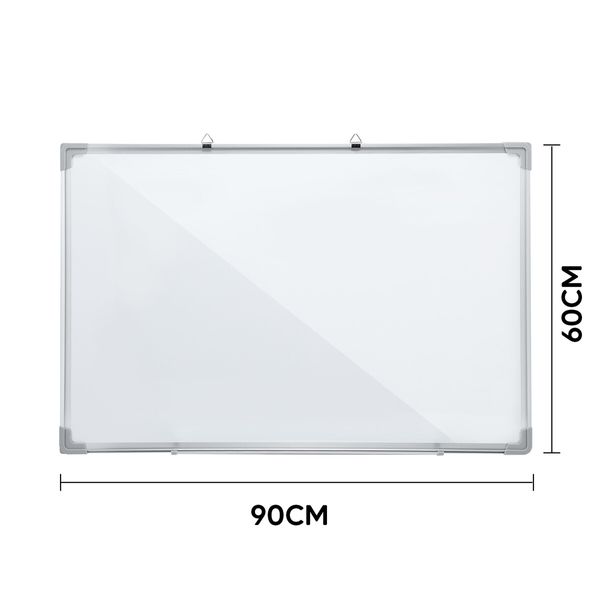 Single Sided Magnetic Whiteboard Interactive Wall Mounted Dry Erase White Board for Teaching Office Drawing 90cmx60cm