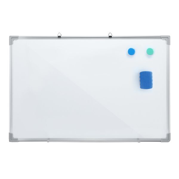 Single Sided Magnetic Whiteboard Interactive Wall Mounted Dry Erase White Board for Teaching Office Drawing 90cmx60cm