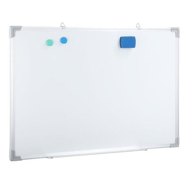 Single Sided Magnetic Whiteboard Interactive Wall Mounted Dry Erase White Board for Teaching Office Drawing 90cmx60cm