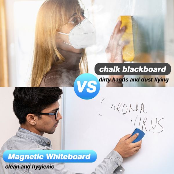 Double Sided Magnetic Whiteboard Interactive Mobile White Board Dry Erase Stand Casters Adjustable Height 90cmx60cm