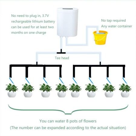 Garden Intelligent Automatic Watering Pump Controller Indoor Plants Drip Irrigation Device Indoor Water Pump - 8 Heads