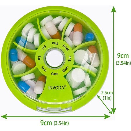 7 Compartment Weekly Pill Organizer Travel Pill Box Portable Small Pill Container Supplements Vitamin Organizer