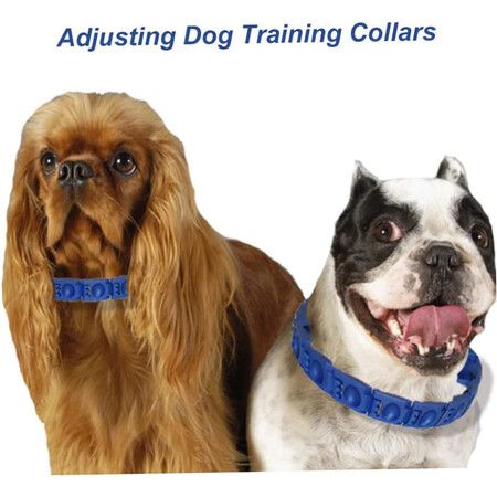 Adjustable ABS Anti-Bark Large Dog Command Training Collar - Blue