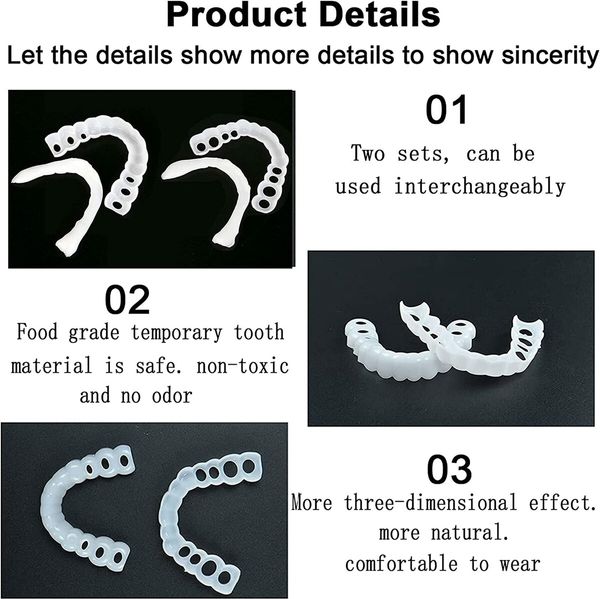 Temporary Teeth for Men and Women, Covers Imperfect Teeth, No Pain, No Shots, No Drilling, to Fix a Confident Smile (1 Pack)