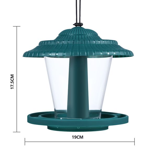 Hanging Bird Feeder Automatic Seed Container for Parrot Quail Garden Wild Outdoor Gazebo Shape