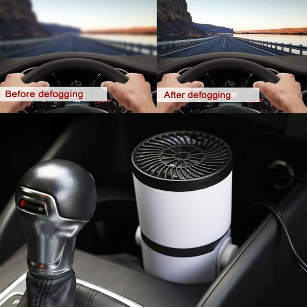 2-in-1 Portable Fans with Heating and Cooling Function, 3-Socket Plug Cigarette Lighter,360 Degree Rotatable Defroster