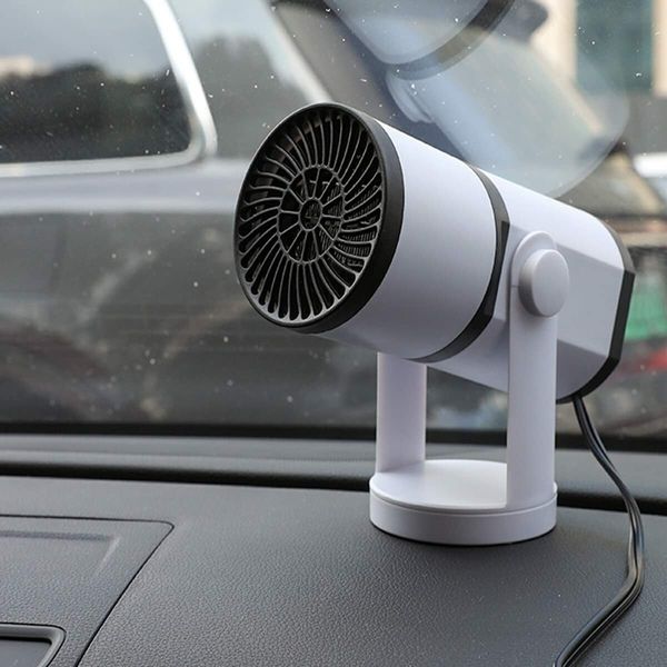 2-in-1 Portable Fans with Heating and Cooling Function, 3-Socket Plug Cigarette Lighter,360 Degree Rotatable Defroster