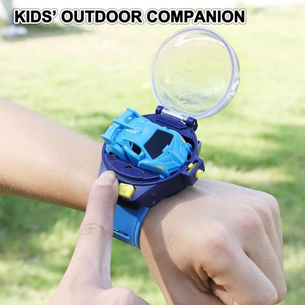 Mini Remote Control Car Watch Toys 2.4 GHz Watch Cartoon RC Small Car,Interactive Game Toys,Gift for Boys and Girls,Birthday(Blue)