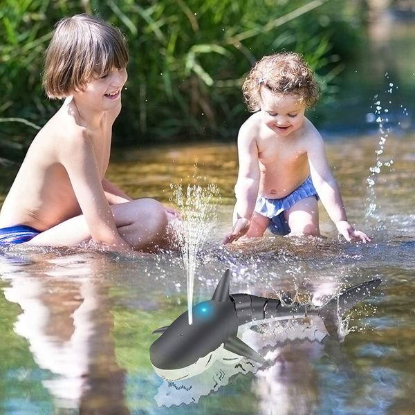 Remote Control Shark Toys Pool Toys Outdoor Toys RC Boat Spray Water for Swimming Pool Great Gift for Kids Boys & Girls