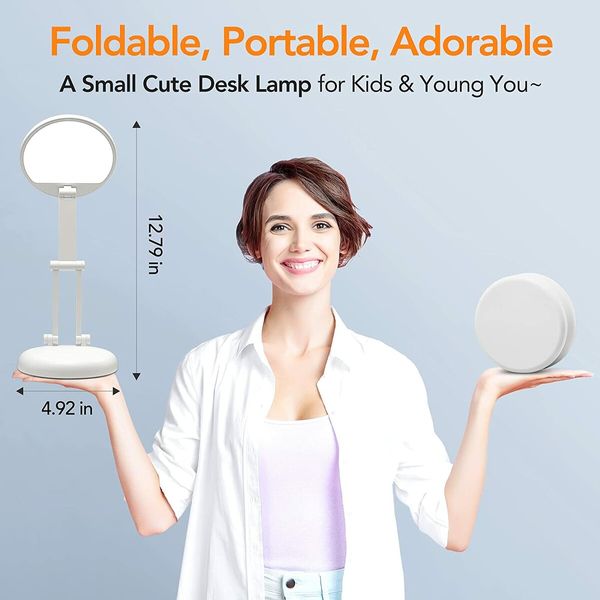 Foldable Potable Mini Small Lamp, Rechargeable Lamp, Desk Lamp Cute Study Lamp