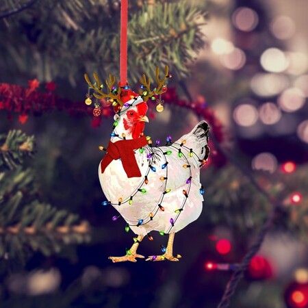 Scarf Chicken Ornaments Christmas Decoration And Hangs F