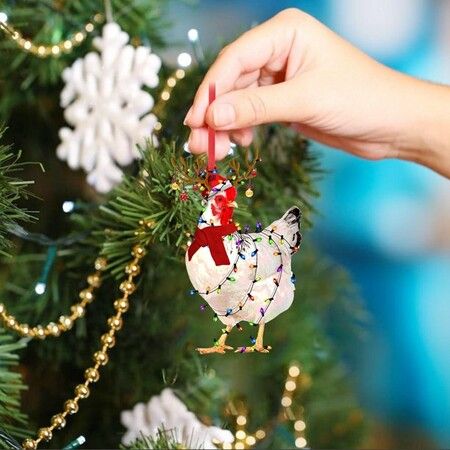 Scarf Chicken Ornaments Christmas Decoration And Hangs F