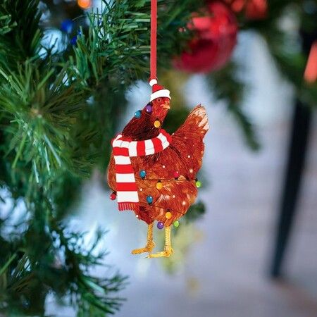 Scarf Chicken Ornaments Christmas Decoration And Hangs D