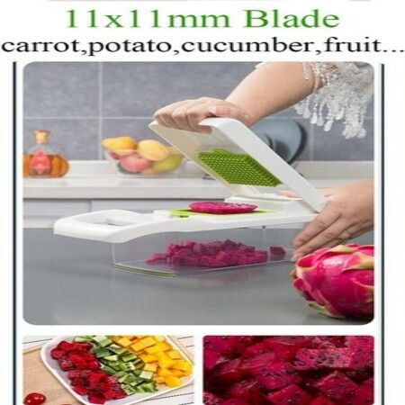 15-in-1 Vegetable Slicer and Chopper Vegetable Cutter for Salad Maker Cheese Slicer Onion Chopper Dicer White