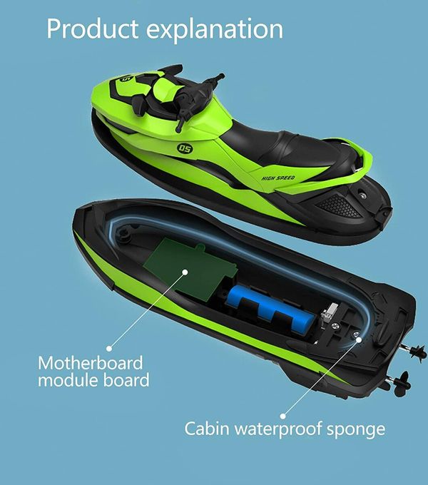 RC Boats for Kids Remote Control Boat for Pools & Lakes with 2 Batteries/Dual Motors/2 Charger Cables & Low Battery Prompt Motor Boat (Green)