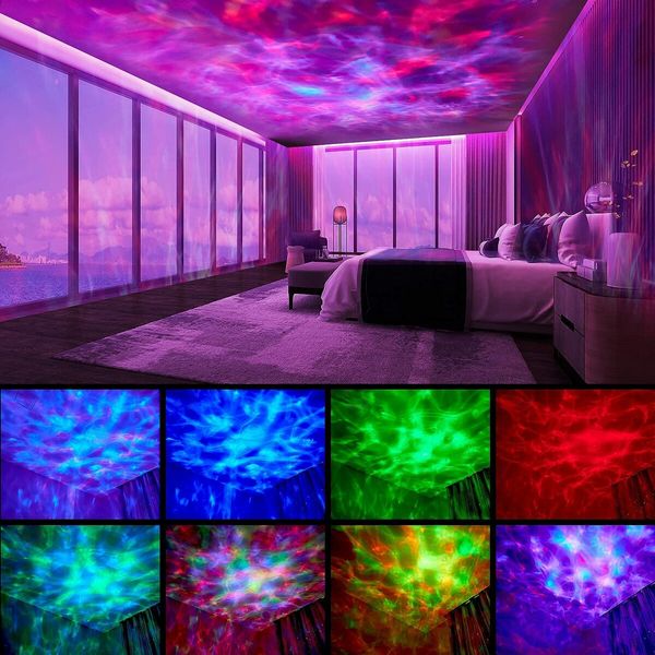 Bluetooth Night Light Projector for Kids, LED Lights for Bedroom Decor, Room Ceiling Timer Sensory Gift for Adults Teens