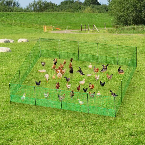 Chicken Fence Hen Poultry Coop Farm Runs Mesh Cage Net Habitat Safe House Turkey Breeding Pen 1.15m x 50m