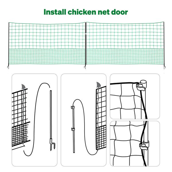 Chicken Fence Hen Poultry Coop Farm Runs Mesh Cage Net Habitat Safe House Turkey Breeding Pen 1.15m x 50m