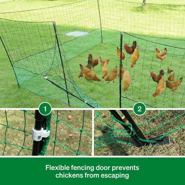 Chicken Fence Hen Poultry Coop Farm Runs Mesh Cage Net Habitat Safe House Turkey Breeding Pen 1.15m x 50m