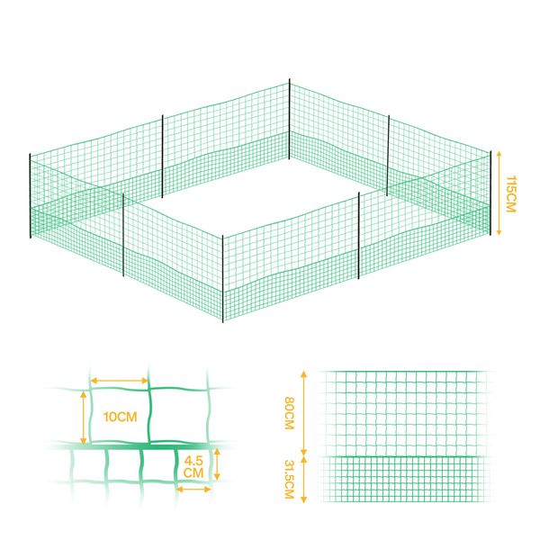 Chicken Fence Poultry Coop Runs Pen Farm Mesh Cage Net Habitat Safe House Turkey Breeding 1.15m x 25m