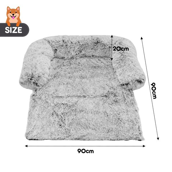 Pet Dog Cat Bed Puppy Cushion Calming Sofa Couch Protector Cover 90x90x20cm