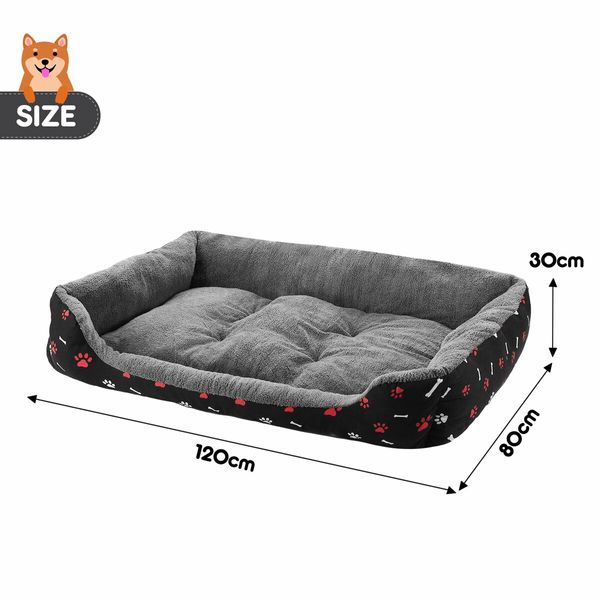 Pet Dog Cat Bed Puppy Sofa Couch Calming Cushion Warm Soft Washable 120x80x29cm