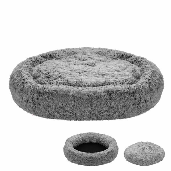 Pet Dog Cat Bed Puppy Calming Cave Nest Soft Plush Warm Round Comfy Washable