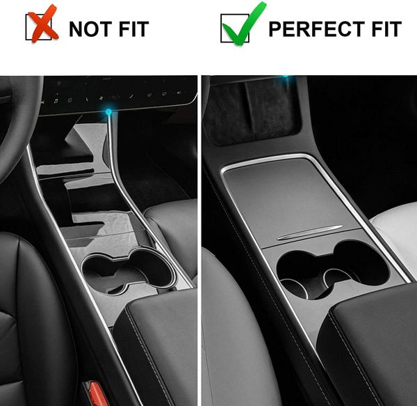 Center Console Organizer Tray for Tesla Model 3/Y Interior Accessories Flocked Armrest Hidden Cubby Drawer Storage Box with Coin and Sunglass Holder