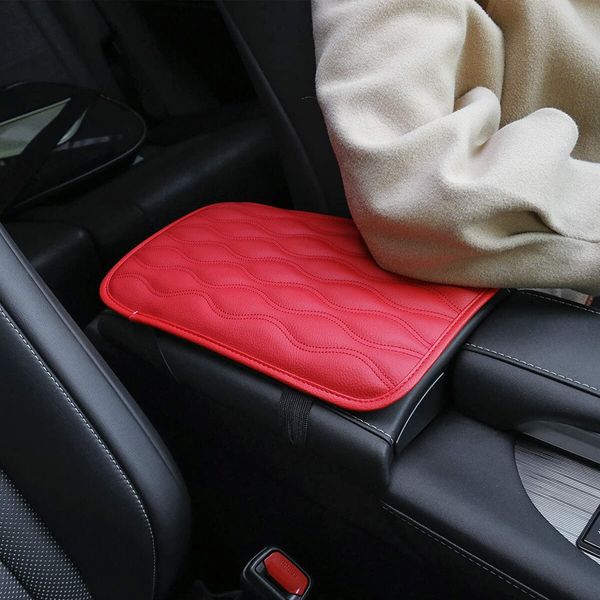 Auto Center Console Pad, Universal Waterproof Car Armrest Seat Box Cover for Most Vehicle, SUV, Truck, Car (Red)