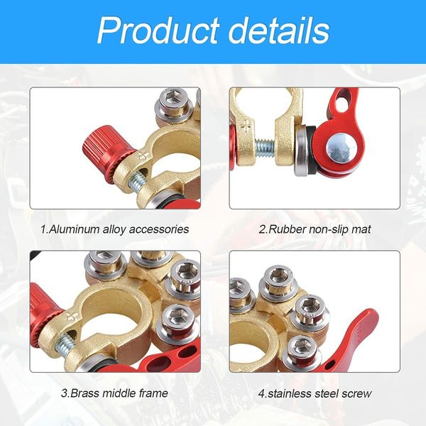 Car Battery Terminal Connectors for SAE/JIS Type A Posts, Compatible with Cars, Vans, Trucks and More