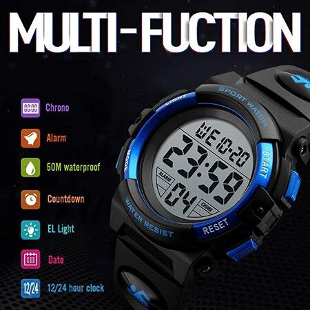 Kids Digital Watch, Boys Sports Waterproof Led Watches with Alarm Wrist Watches for Boy Girls Children