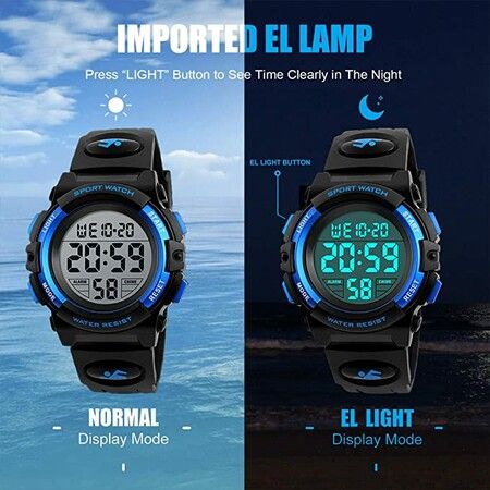 Kids Digital Watch, Boys Sports Waterproof Led Watches with Alarm Wrist Watches for Boy Girls Children