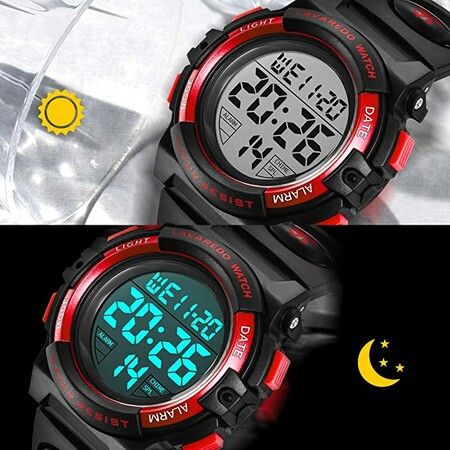 Kids Watch,Boys Watch for 3-15 Year Old Boys,Digital Sport Outdoor Multifunctional Chronograph LED 50 M Waterproof