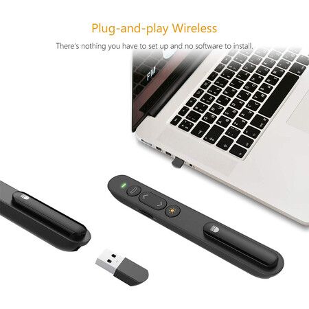 Wireless Presenter, 2.4GHz USB Control Presentation PPT PowerPoint Clicker for Mac, Keynote, Laptop, Google Slides?1Pack?