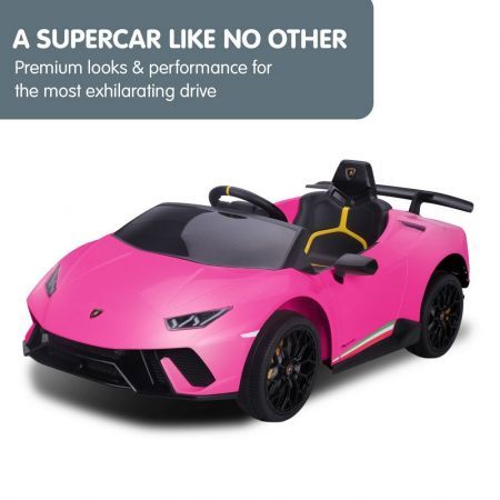 Lamborghini Performante Kids Electric Ride On Car Remote Control by Kahuna - Pink